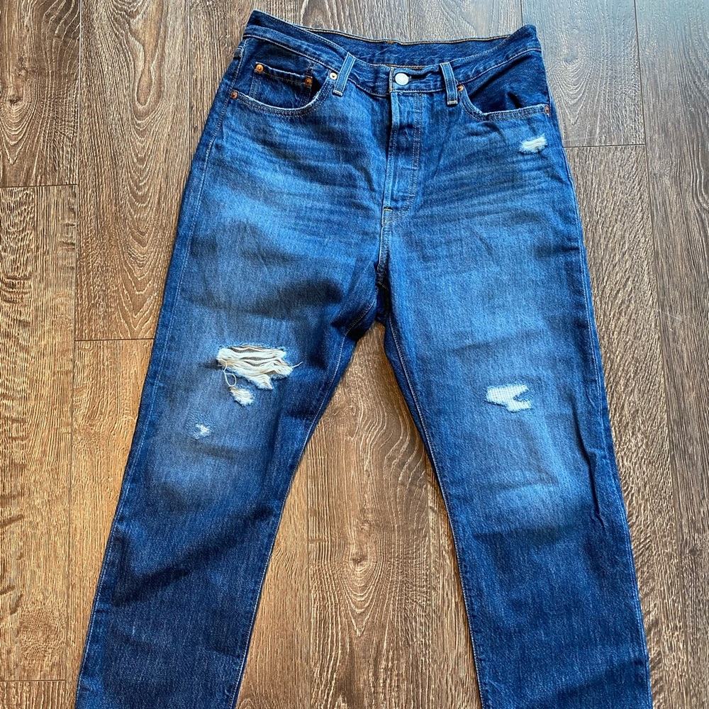 Levi’s 501 ripped jeans